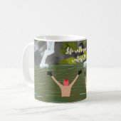 ワイルドスイミングおもしろいウォーターフォーブレンティーンズデー コーヒーマグカップ (正面左)