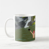 ワイルドスイミングおもしろいウォーターフォーブレンティーンズデー コーヒーマグカップ (左)