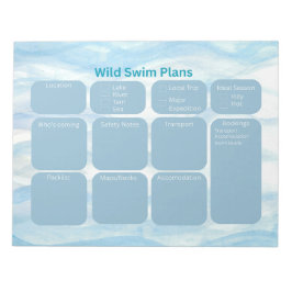ワイルドスイミングプランニングシートを破る ノートパッド