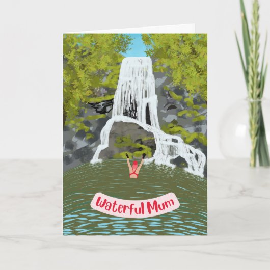 ワイルドスイーおもしろいミングウォーターフォールプンマザーズの日 カード (正面)