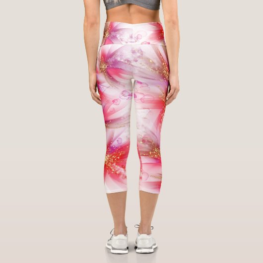 ワイルドスカーレットクリムゾンフローラアルコールインク カプリレギンス (裏面)