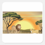 ワイルドスクエアステッカーにライオンズ スクエアシール (正面)