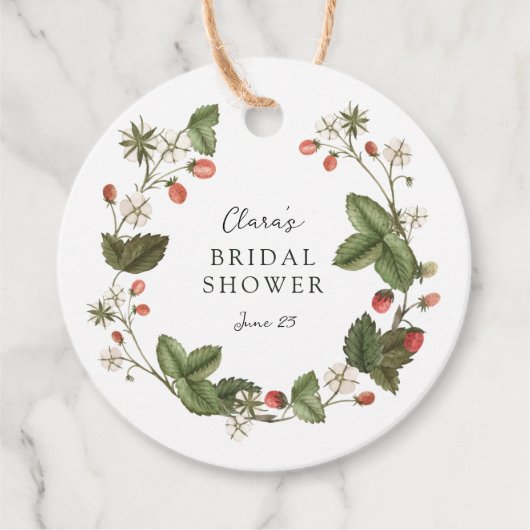 ワイルドストロベリーのブライダルシャワー フェイバータグ (正面)