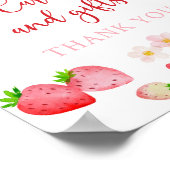 ワイルドストロベリーカードとギフト誕生日サイン ポスター (角)