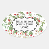 ワイルドストロベリージャム結婚式の引き出物ブライダルシャワー 楕円形シール (正面)