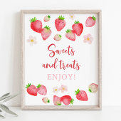 ワイルドストロベリースイートトリート誕生日標識 ポスター