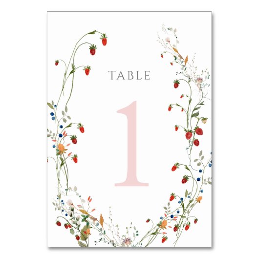 ワイルドストロベリーテーブル番号1 テーブルナンバー (正面)