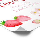 ワイルドストロベリーバースデーパーティーのお気に入りサイン ポスター (角)