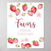 ワイルドストロベリーバースデーパーティーのお気に入りサイン ポスター (正面)