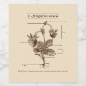 ワイルドストロベリープラントラテン自然サイエンススケッチ ワインラベル (シングルラベル)