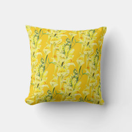ワイルドスナップドラゴン黄色の野素晴らし花芸術フローラ クッション