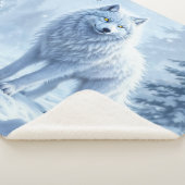 ワイルドスノーウルフ捕食者自然冬の芸術 シェルパブランケット (3/4)