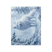 ワイルドスノーウルフ捕食者自然冬の芸術 ノートパッド (回転)