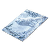 ワイルドスノーウルフ捕食者自然冬の芸術 ノートパッド (アングル)