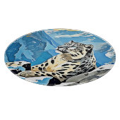 ワイルドスノーレオパードデザイン カッティングボード (角)