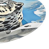 ワイルドスノーレオパードデザイン カッティングボード (角)