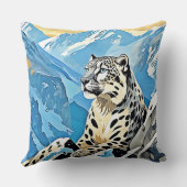 ワイルドスノーレオパードデザイン クッション (裏面)