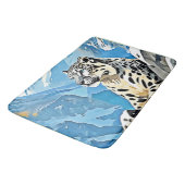 ワイルドスノーレオパードデザイン バスマット (アングル)