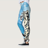 ワイルドスノーレオパードデザイン レギンス (左)