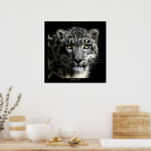 ワイルドスノーレオパードプリント ポスター (キッチン)