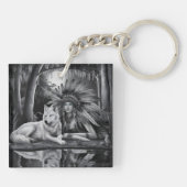 ワイルドスピリット:インディアンと狼 キーホルダー (裏面)