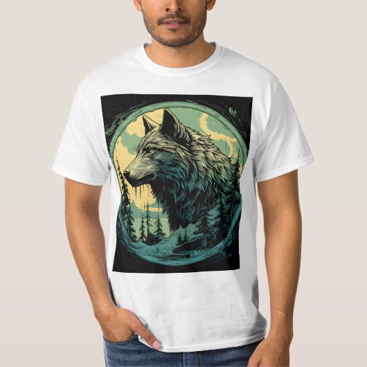 ワイルドスピリットWolf Tシャツ – Forest Wilderness Anima (正面)