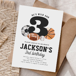 ワイルドスリースポーツ第3誕生日 招待状