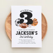 ワイルドスリースポーツ第3誕生日 招待状