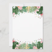 ワイルドスリーディノパーティーガールピンク恐竜誕生日 招待状 (裏面)