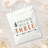 ワイルドスリーフォレスト誕生日パーティー フェイバーバッグ (クリップ留めされた状態)