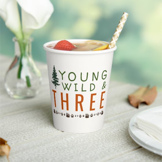 ワイルドスリーフォレスト誕生日パーティー 紙コップ (インサイチュ)