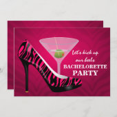 ワイルドゼブラハイヒールシューズバチェロレッテ 招待状 (正面/裏面)