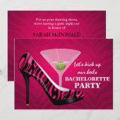 ワイルドゼブラハイヒールシューズ ブライズパーティー 招待状 (正面/裏面)