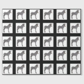 ワイルドゼブラブラック&ホワイト光沢ラッピング紙 ラッピングペーパー (フラット)