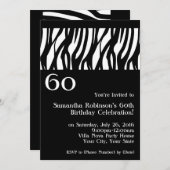 ワイルドゼブラブラック(白60パーティの招待状付) 招待状 (正面/裏面)