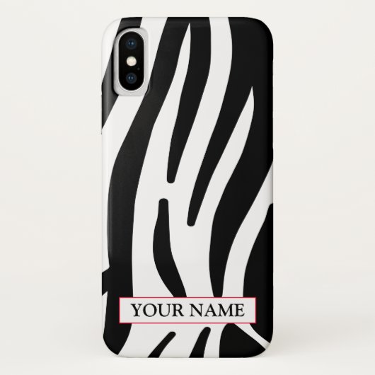 ワイルドゼブラ印刷と名前ケースメイトiPhoneケース Case-Mate iPhoneケース (裏面)