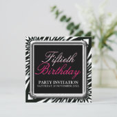 ワイルドゼブラ50バースデーパーティ招待状 招待状 (スタンド正面)