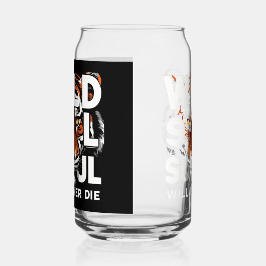 ワイルドソウル – 激しいタイガーアイズやる気を起こさせるアート ガラス缶 (右)