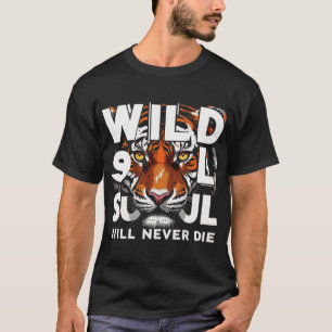ワイルドソウル – 激しいタイガーアイズやる気を起こさせるアート Tシャツ
