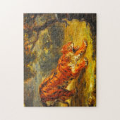 ワイルドタイガーとヘビ(アニマルアート) ジグソーパズル (縦)