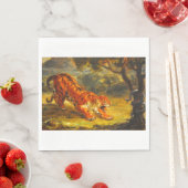 ワイルドタイガーとヘビ（アニマルアート） スタンダードランチョンナプキン (インサイチュ)