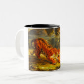 ワイルドタイガーとヘビ（アニマルアート） ツートーンマグカップ (正面左)