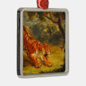 ワイルドタイガーとヘビ（アニマルアート） メタルオーナメント (右)