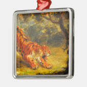 ワイルドタイガーとヘビ（アニマルアート） メタルオーナメント (左)