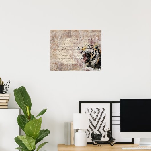 ワイルドタイガーサファリジャングルのアートワーク写真ポスター ポスター (ホームオフィス)