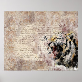 ワイルドタイガーサファリジャングルのアートワーク写真ポスター ポスター