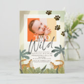 ワイルドタイガーサファリジャングル2nd誕生日の写真 招待状 (スタンド正面)