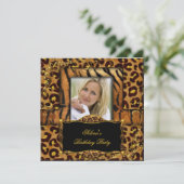 ワイルドタイガーヒョウ誕生日パーティーブラッド 招待状 (スタンド正面)