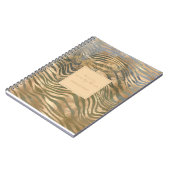 ワイルドタイガープリントジャングルサファリモダン金ゴールド ノートブック (左側)