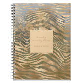 ワイルドタイガープリントジャングルサファリモダン金ゴールド ノートブック (正面)